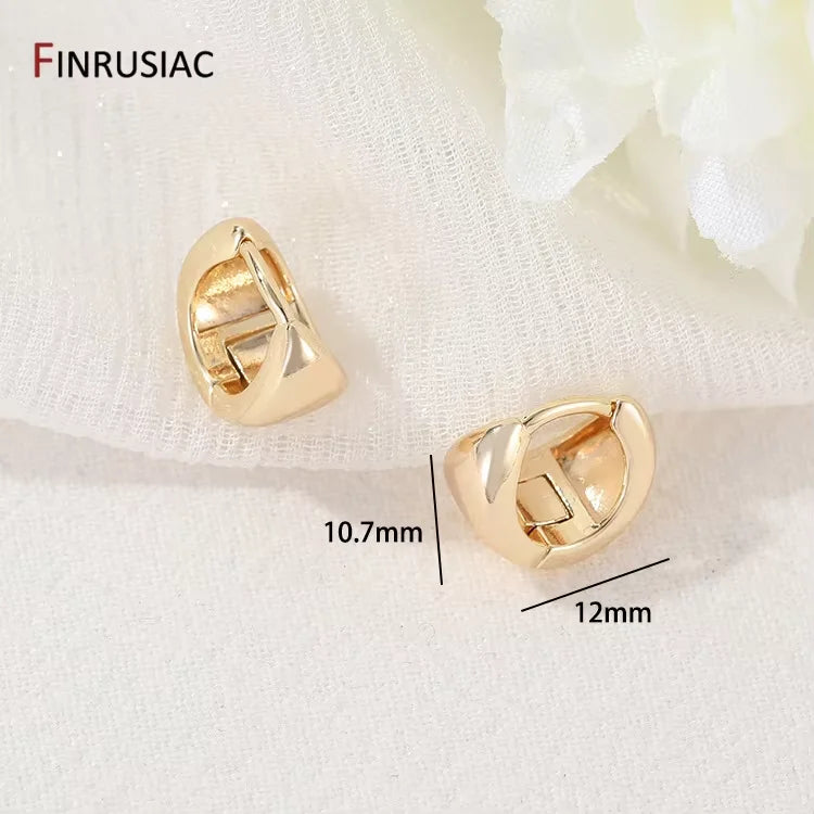 Neue trendige echte vergoldete runde Creolen für Frauen Mädchen Damen große Creolen Gold Kreis Ring Ohrringe Party Geschenk
