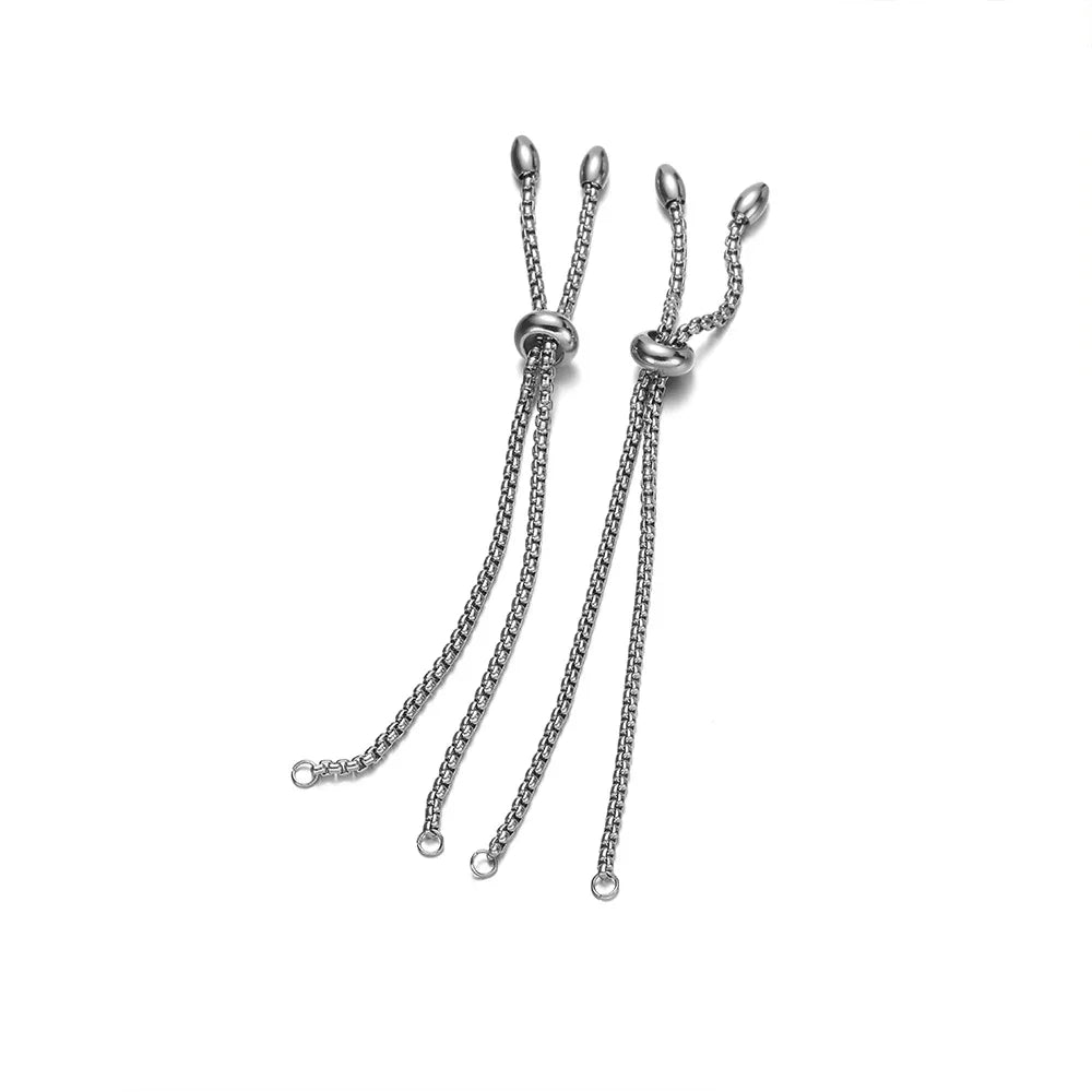 3 Teile/los Vergoldet Edelstahl Einstellbare Armbänder Schieber Ketten für Frauen Mann Armband Schmuck Party Hochzeiten Geschenke Groß