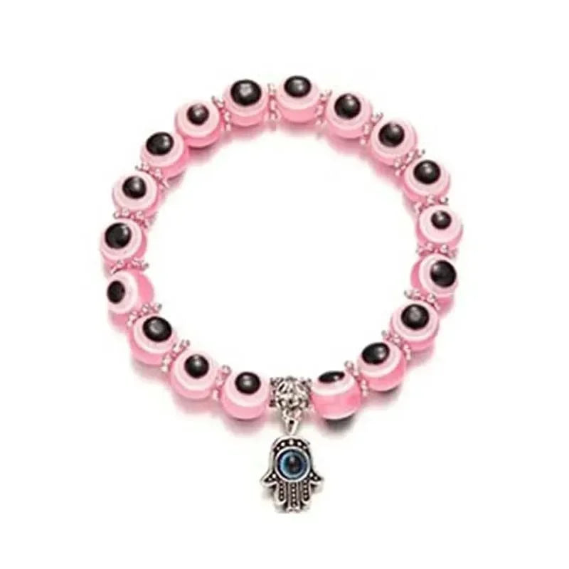 2 Stück Vintage Blue Evil Eye Armband für Frauen, die Glück, Amulett, Hand der Fatima wünscht, Armband, Glück, Türkei, bunt, einfach, trendig