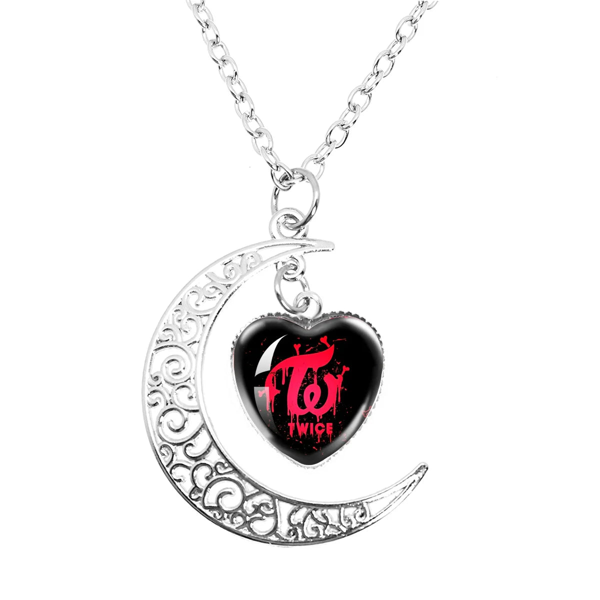 Zweimal CANDYBONG Z Logo Mond Halskette Geschenke Herzform Damen Mode Herren Charm Schmuck Mädchen Jungen Accessoires Party