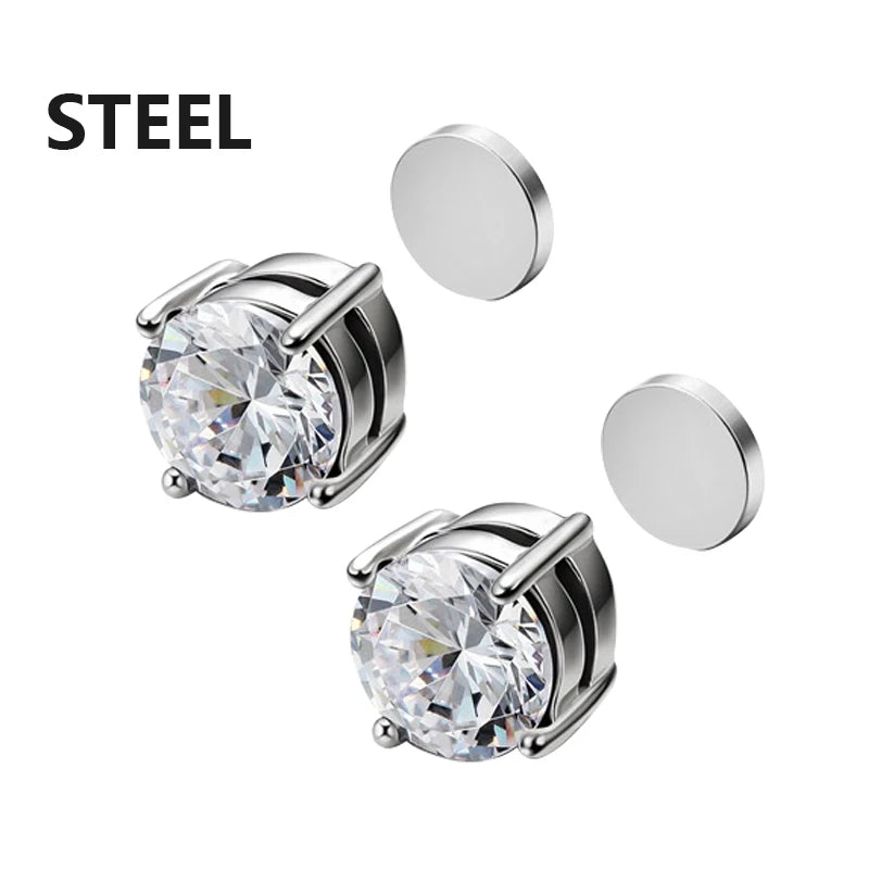 1/3 Paar Kristall starke magnetische Ohr stecker Clip Ohrringe für Männer und Frauen Punk runde Zirkon Magnet Ohrringe nicht Piercing Schmuck