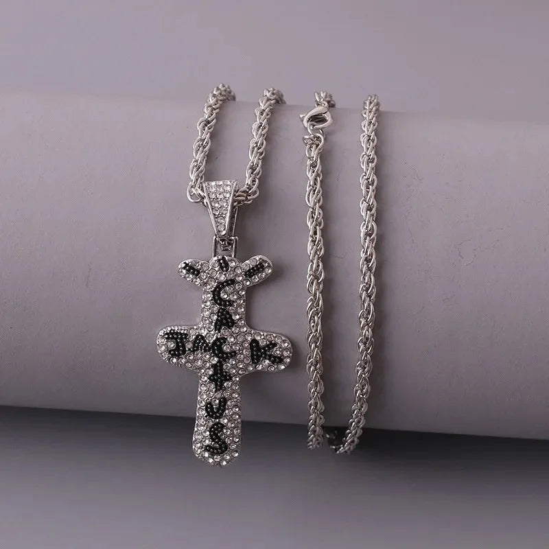 Persönlichkeit Punk Trendy Coole Gothic Holz Kreuz Anhänger Halskette für Frauen Männer Vintage Hip Hop Y2k Halskette Partei Schmuck Geschenk
