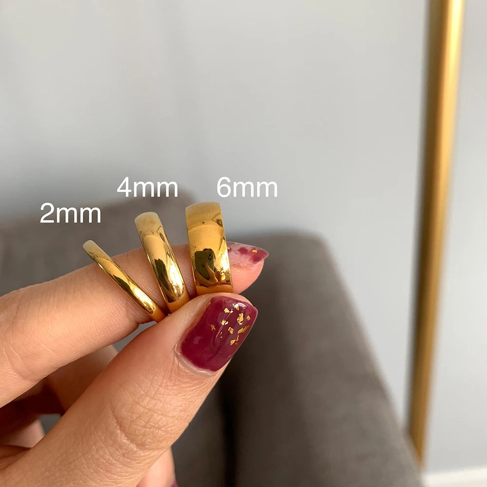 Anlauffreie 2mm 4mm 6mm Edelstahl 18K vergoldet Silber Farbe Knuckle Ringe für Lady Minimalistische Goldringe für Frauen