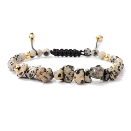 Unregelmäßige Natursteinperlen handgewebtes Armband Damen Kies geometrische Kunst Retro einfache verstellbare Armband Zubehör
