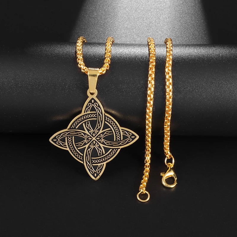 Edelstahl Hexen knoten Doppels chicht verstellbares Armband für Frauen Vintage irischen Glücks knoten Schmuck Geburtstags geschenk