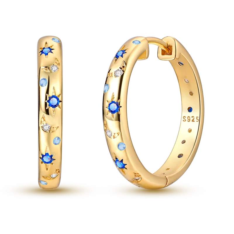 Ohrringe aus 925er-Sterlingsilber, Goldserie, U-förmige Creolen, passend für Original-925-Charms für Frauen und Mädchen, Party, edler Schmuck