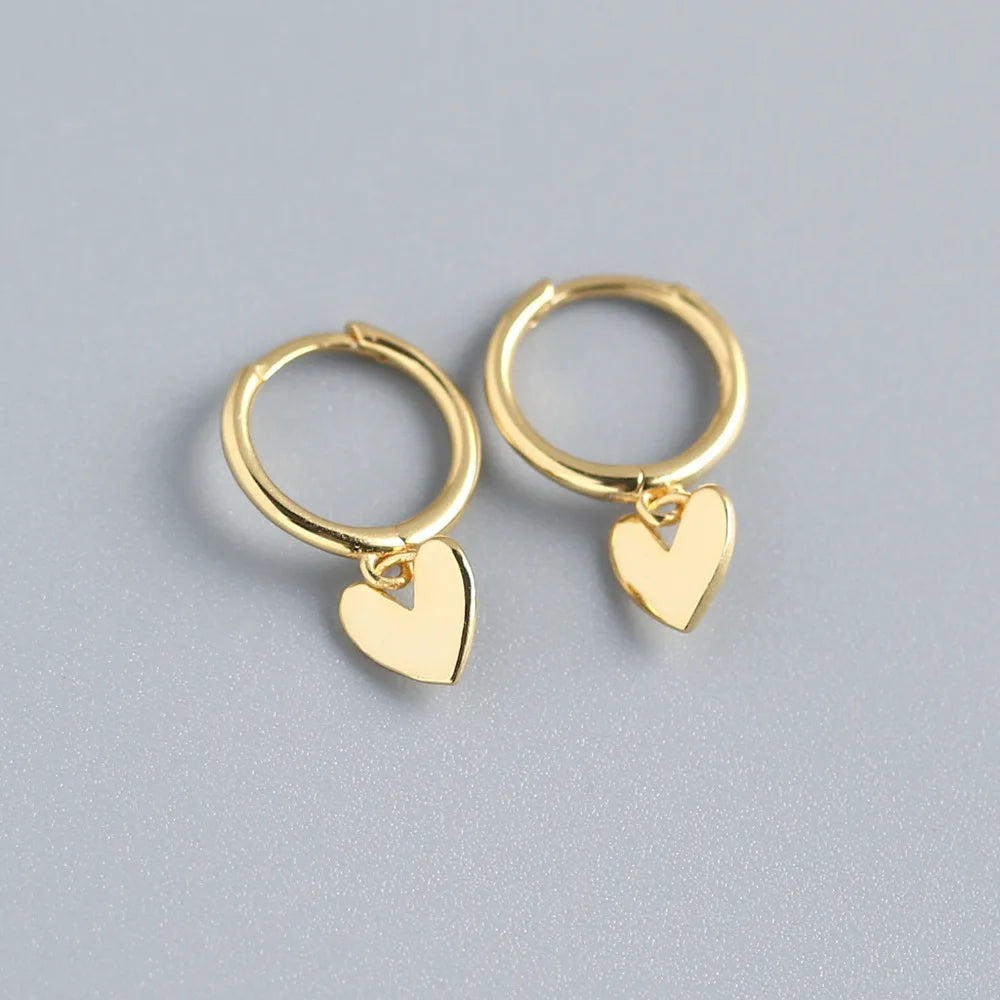 Herz-Quasten-Ohrringe aus 925er-Sterlingsilber, Charm-Anhänger für Damen, vergoldet, kleiner feiner Schmuck, verhindert Allergien, Party-Accessoires, Geschenke