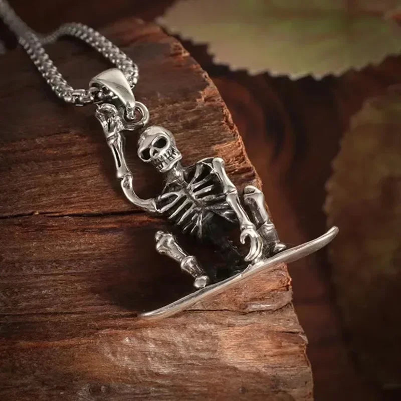 Punk Stil Bestraften Mann Schädel Anhänger Halskette Männer Vintage Kreative Hip Hop Personalisierte Halskette Partei Schmuck Zubehör