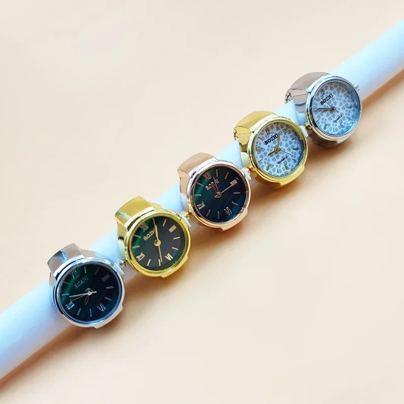 Heißer Verkauf Finger Uhr Ring Kreative Bewegung Mode Zubehör Vintage Legierung Shell Quarzuhr Männer Schmuck Frauen Geschenk