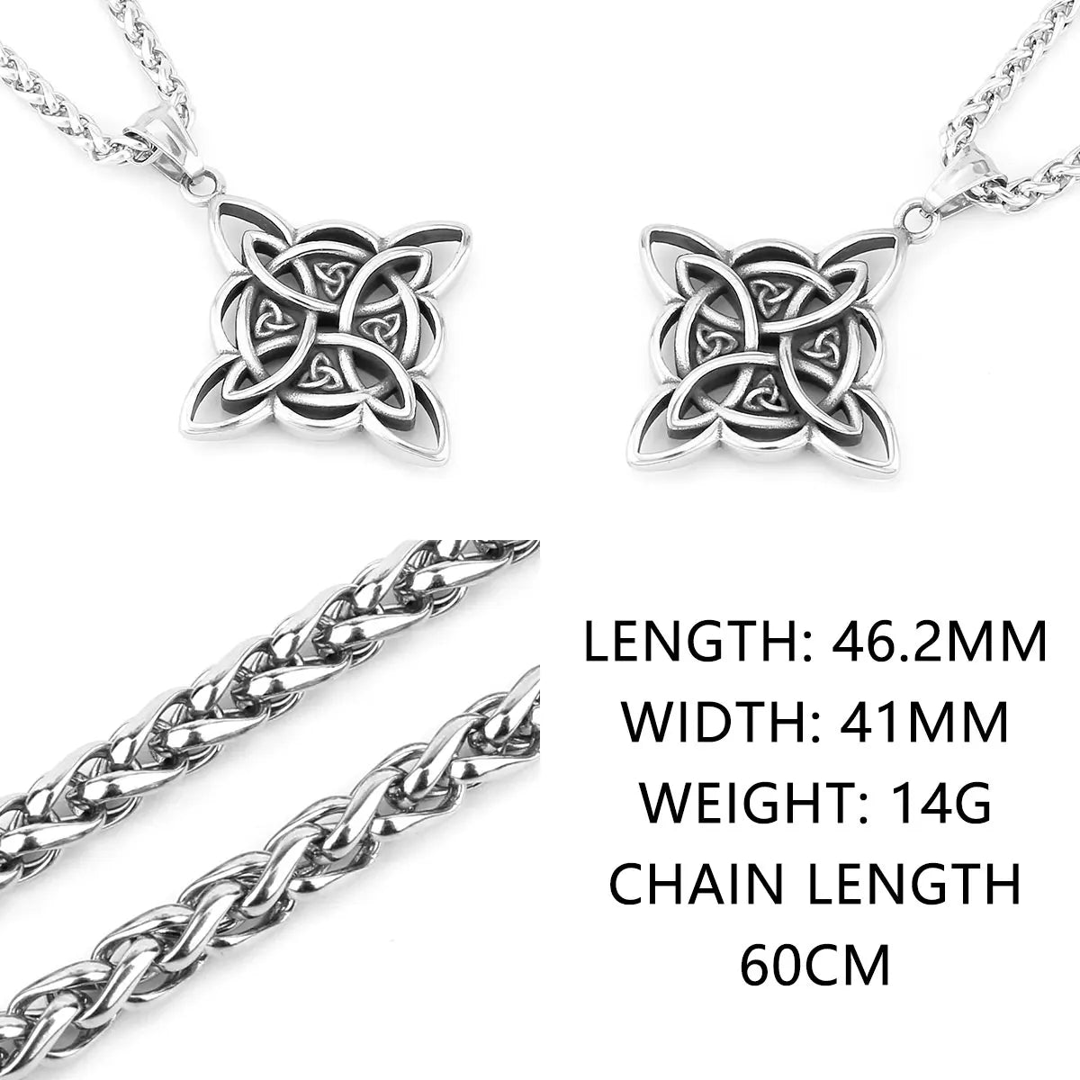 Vintage irische keltische Knoten Halskette Wikinger Schmuck Amulett Anhänger Mode Edelstahl Schmuck Geschenke Großhandel für Männer Frauen