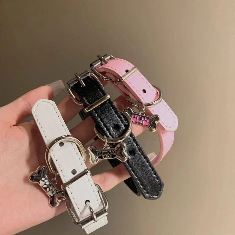Trendy Punk Bunte Hund Klaue Knochen Halskette Für Frauen Exquisite PU Leder Charms Halsband Süße Coole Party Schmuck Y2K Geschenke