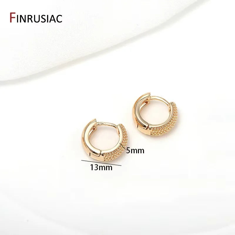 Neue trendige echte vergoldete runde Creolen für Frauen Mädchen Damen große Creolen Gold Kreis Ring Ohrringe Party Geschenk