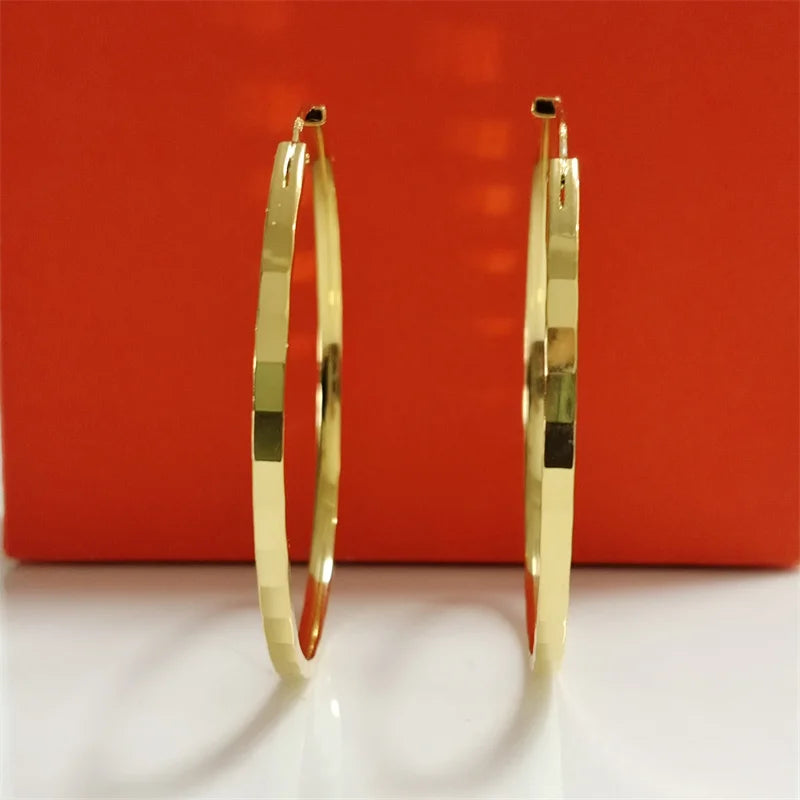Senlissi – Neue modische 18 Karat vergoldete Creolen für Damen, 925er-Sterlingsilber, 2,0 mm, modischer Ohrring, Canke Jakado Kanao, 3/4/5/6 cm