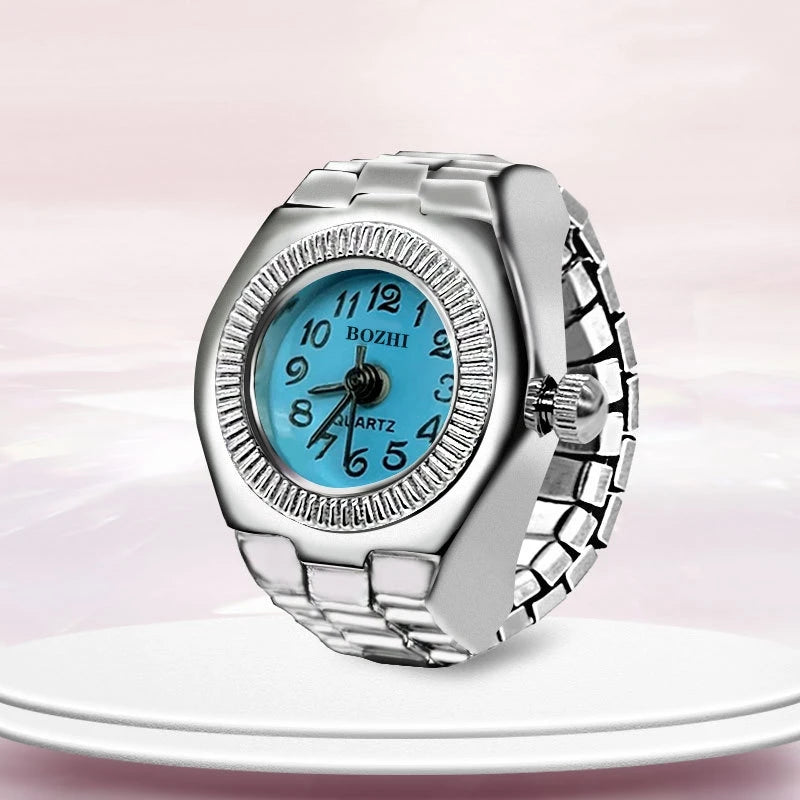 Ring Uhr Neue Heiße Verkauf Kreative Legierung Shell Finger Rund Zifferblatt Paar Männer Und Frauen