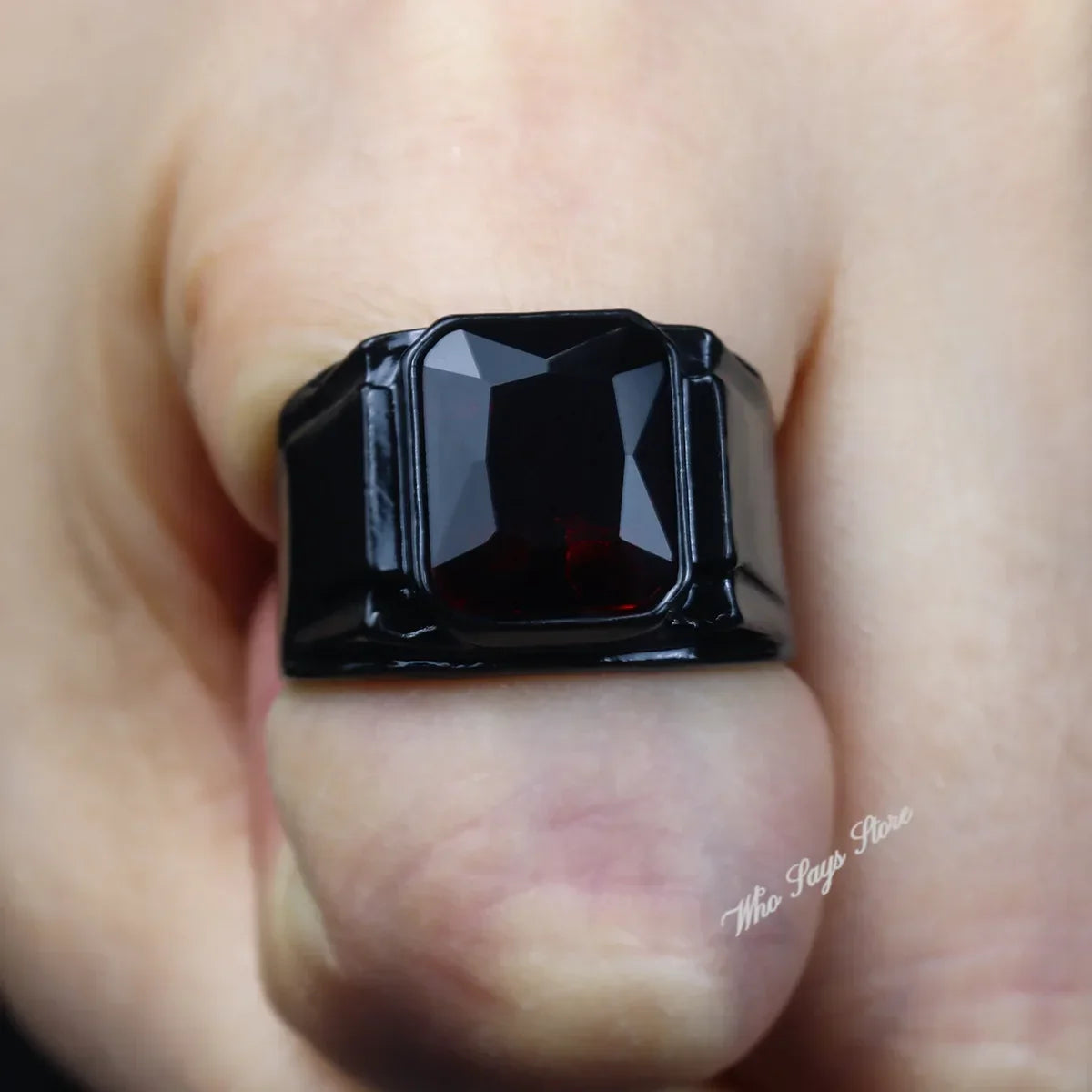 Vintage Schwarz Rot Neue Mode Hand Ornament Punk Hip Hop Persönlichkeit Herren Ring Geschenk für Männer und Frauen Mohamed Sari Sos Эма Sezю