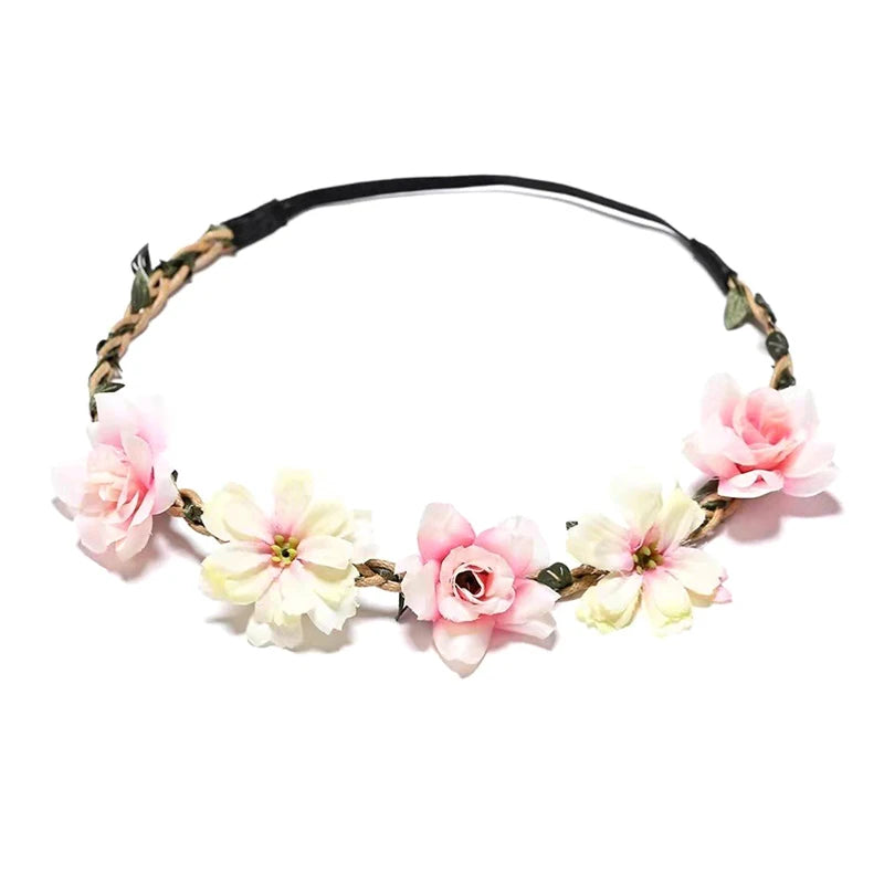 Mode süße Braut Blumen Stirnband für Frauen Mädchen böhmischen Stil Blume Krone Haarband Party Cosplay Haarschmuck