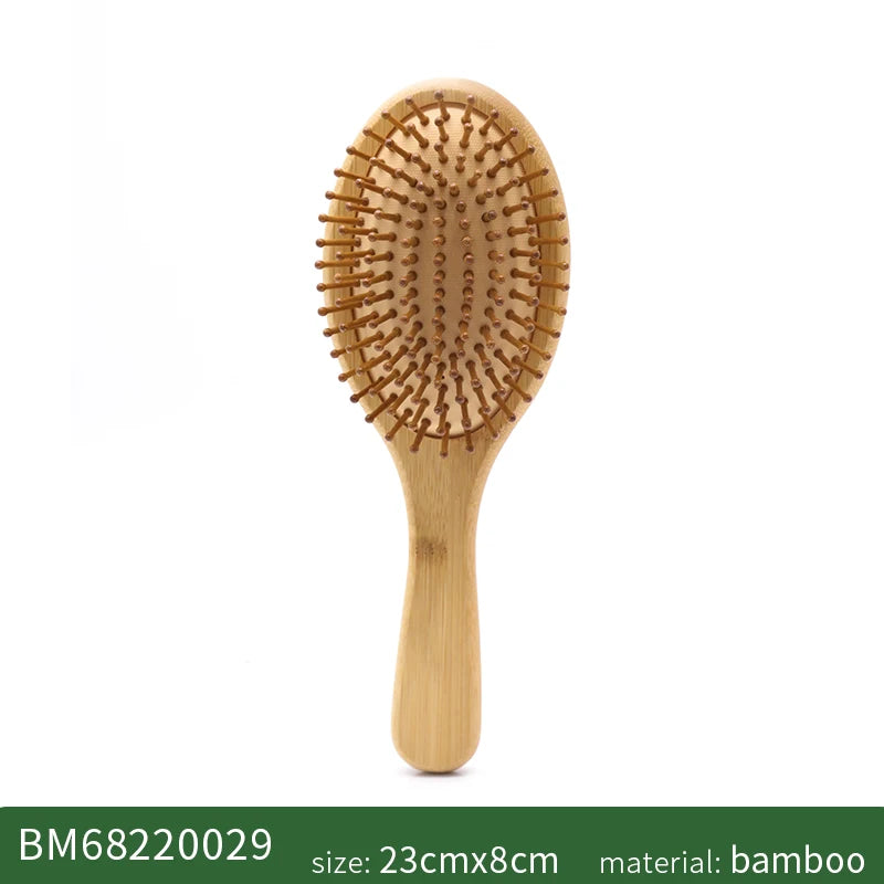 Bambus-Haarbürste für Damen, Styling-Haarkamm, Haarbürste mit breiten Zähnen, Bambuskämme für Haare, glatte Massage, Kopfhautbürste, Friseurkamm