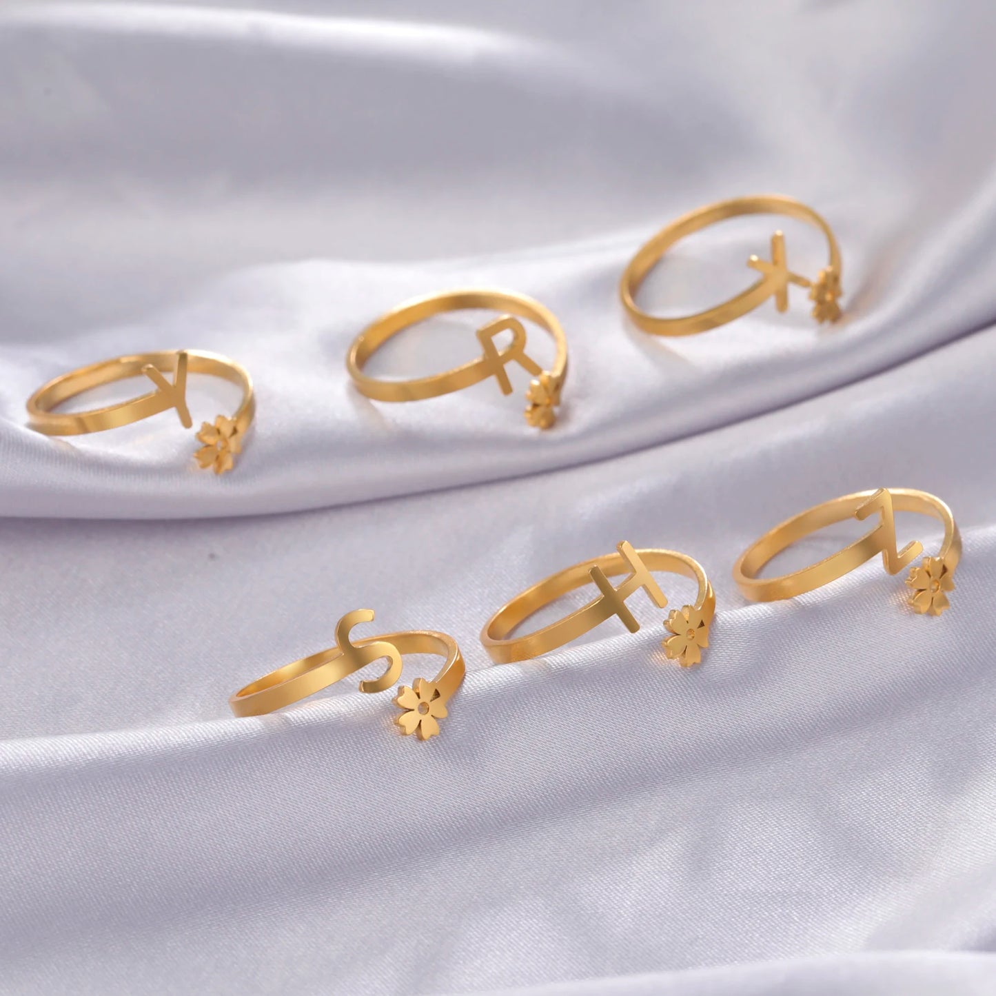 Kkjoy Mode Edelstahl Gold Farbe Initial A-Z Buchstaben Ringe Für Frauen Party Jahrestag Hochzeit Geschenk Schmuck Großhandel