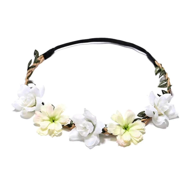Mode süße Braut Blumen Stirnband für Frauen Mädchen böhmischen Stil Blume Krone Haarband Party Cosplay Haarschmuck