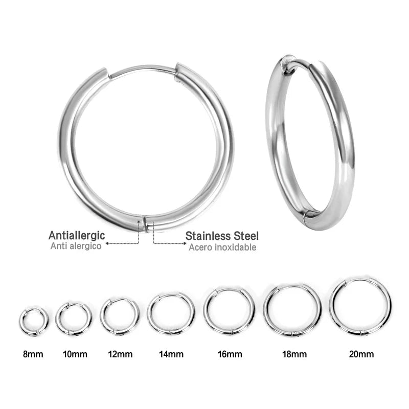 1 paar Edelstahl Hoop Ohrringe Frauen Männer Gold Farbe Kleine Ohrringe Mädchen Schmuck Pendientes Mujer Aretes Knorpel Piercing
