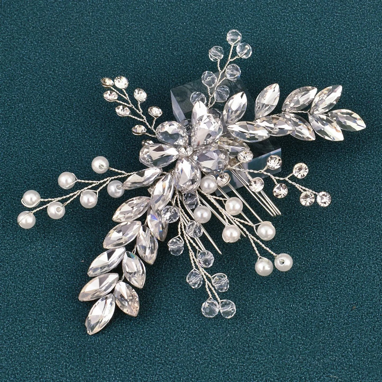 A499 Silber Gold Farbe Haar Kamm Kristall Hochzeit Kopf Stück Braut Kopfbedeckungen Frauen Haar Zubehör Party Pin Clip Prom Stirnband