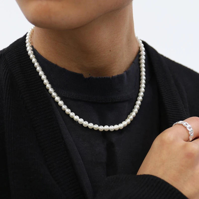 Klassische elegante weiße Perle Halskette für Frauen Männer Hochzeit Bankett Halsketten Vintage Perlen handgemachte Schmuck Party Geschenk