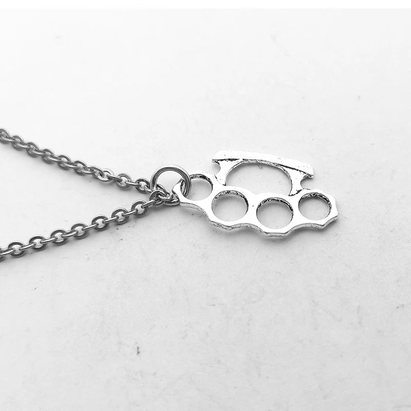 Halskette mit Schlagring-Anhänger für Damen und Herren, Halskette, Vintage, Sommer, Gothic, Gothic, Schmuck, Trend 2022, Accessoires, Urlaubsgeschenke