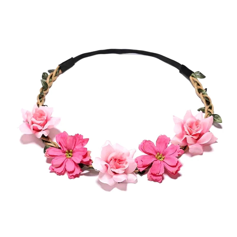 Mode süße Braut Blumen Stirnband für Frauen Mädchen böhmischen Stil Blume Krone Haarband Party Cosplay Haarschmuck