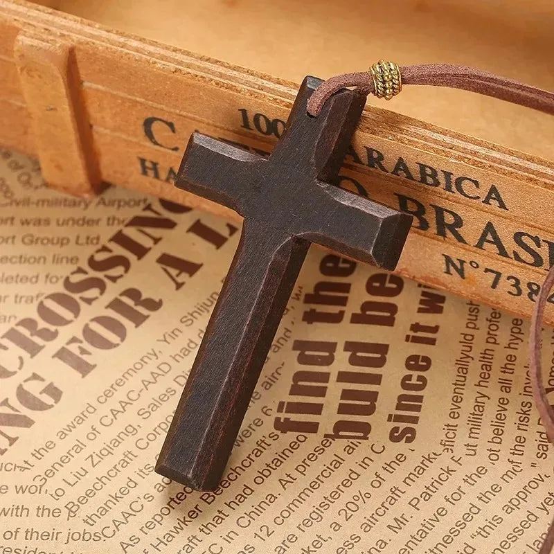 Persönlichkeit Punk Trendy Coole Gothic Holz Kreuz Anhänger Halskette für Frauen Männer Vintage Hip Hop Y2k Halskette Partei Schmuck Geschenk