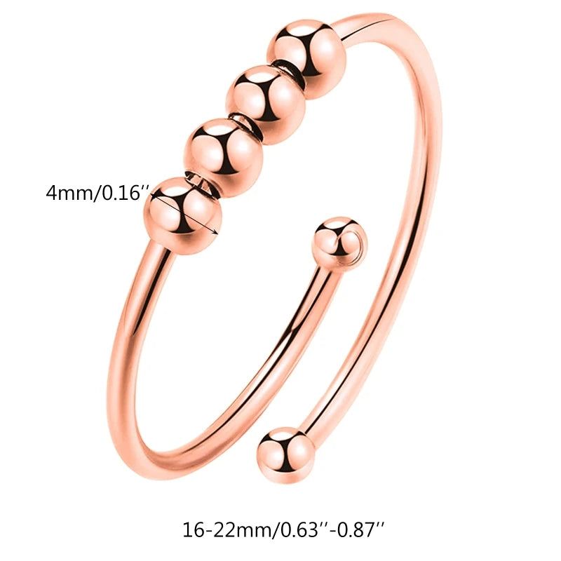 Punk Angst Ringe für Frauen Männer Spirale Zappeln Perlen Ring 2024 Trend Schmuck frei drehen Anti Stress Edelstahl Ring Geschenk