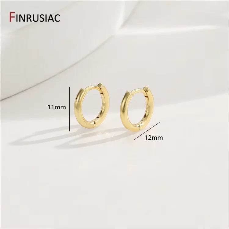 Neue trendige echte vergoldete runde Creolen für Frauen Mädchen Damen große Creolen Gold Kreis Ring Ohrringe Party Geschenk