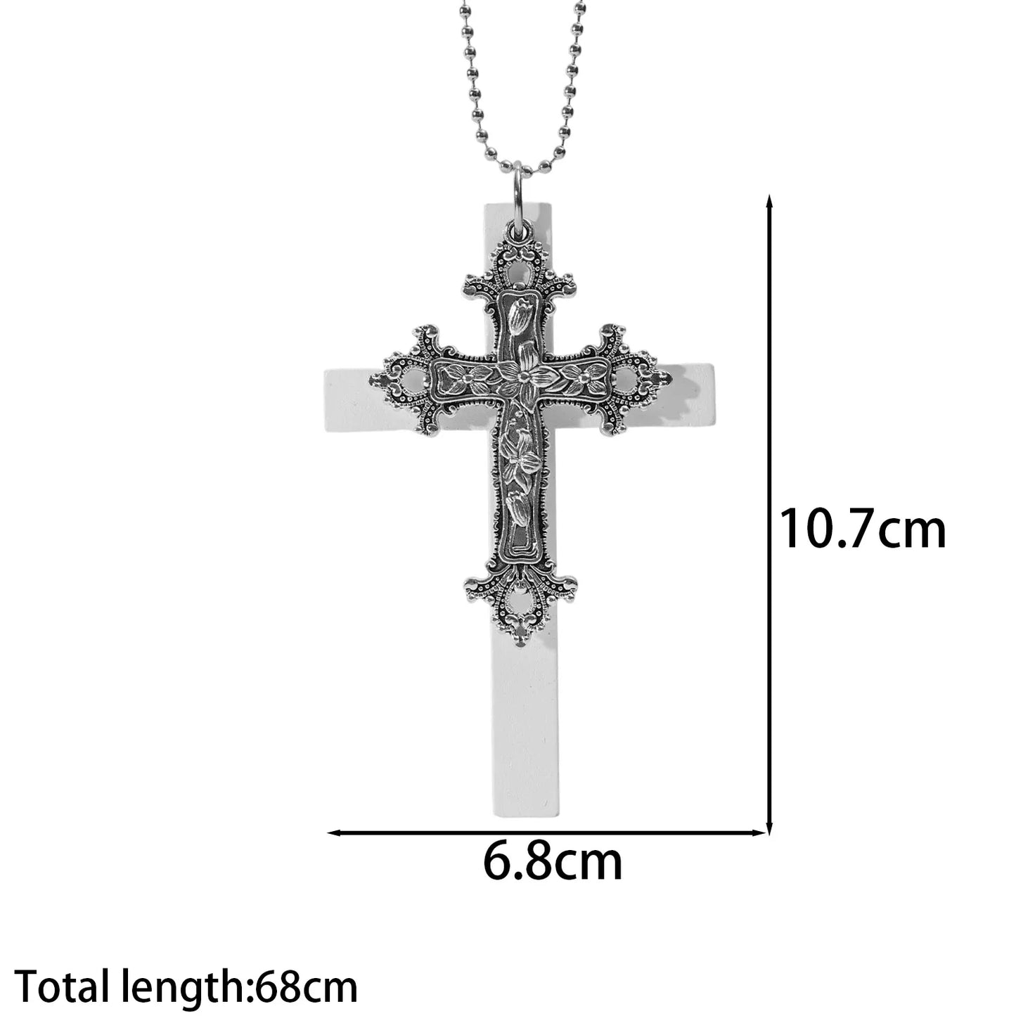 Y2K Holz Kreuz Schwarz Bohrer Anhänger Halskette für Frauen Männer Mode Vintage Coole Würzige Mädchen Hip Hop Halskette Party Schmuck Geschenke