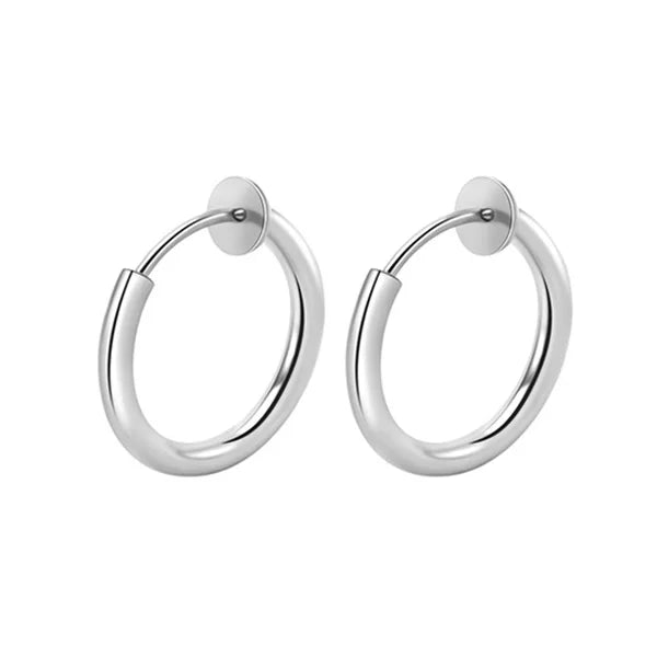 2 Stücke Kleine Hoop Frühling Ohrclips Ohrringe Für Frauen Männer Edelstahl Schmerzlos Kein Piercing Stealth Gefälschte Ohrschmuck 8-16mm