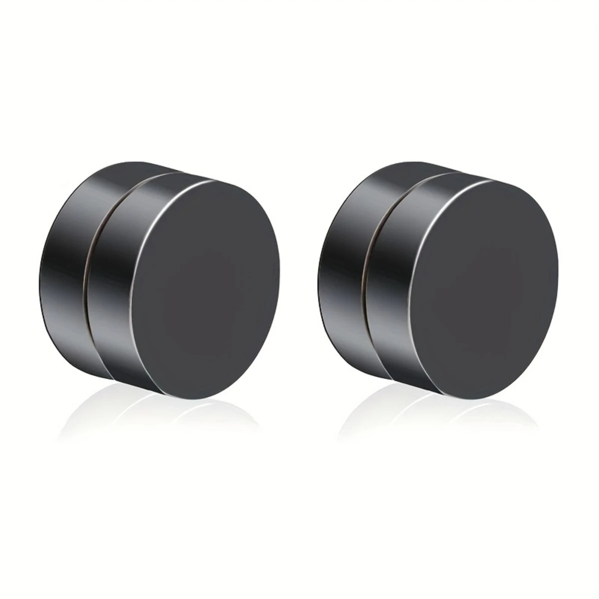2 Paar 6–10 mm magnetische Fake-Messgeräte aus Edelstahl für Männer und Frauen, nicht durchbohrte Ohrringe, gefälschte Messgeräte, Ohrstecker
