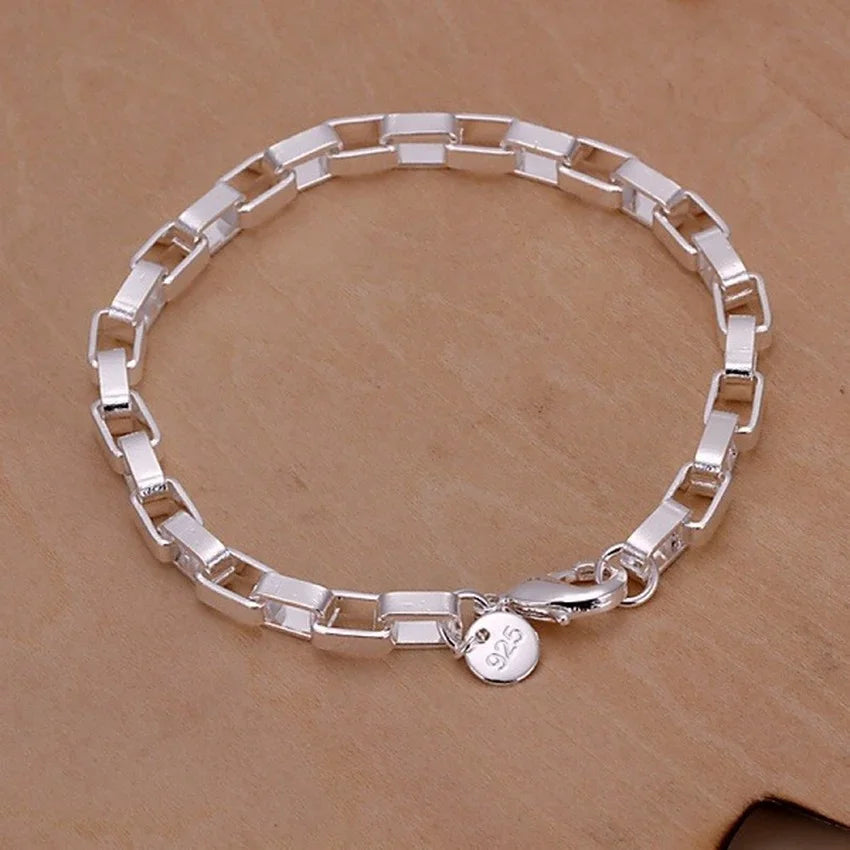 Feines 925er-Sterlingsilber, edle, schöne Kette, solides Armband für Damen und Herren, Charms, Party-Geschenk, Hochzeit, Modeschmuck, heißes Modell