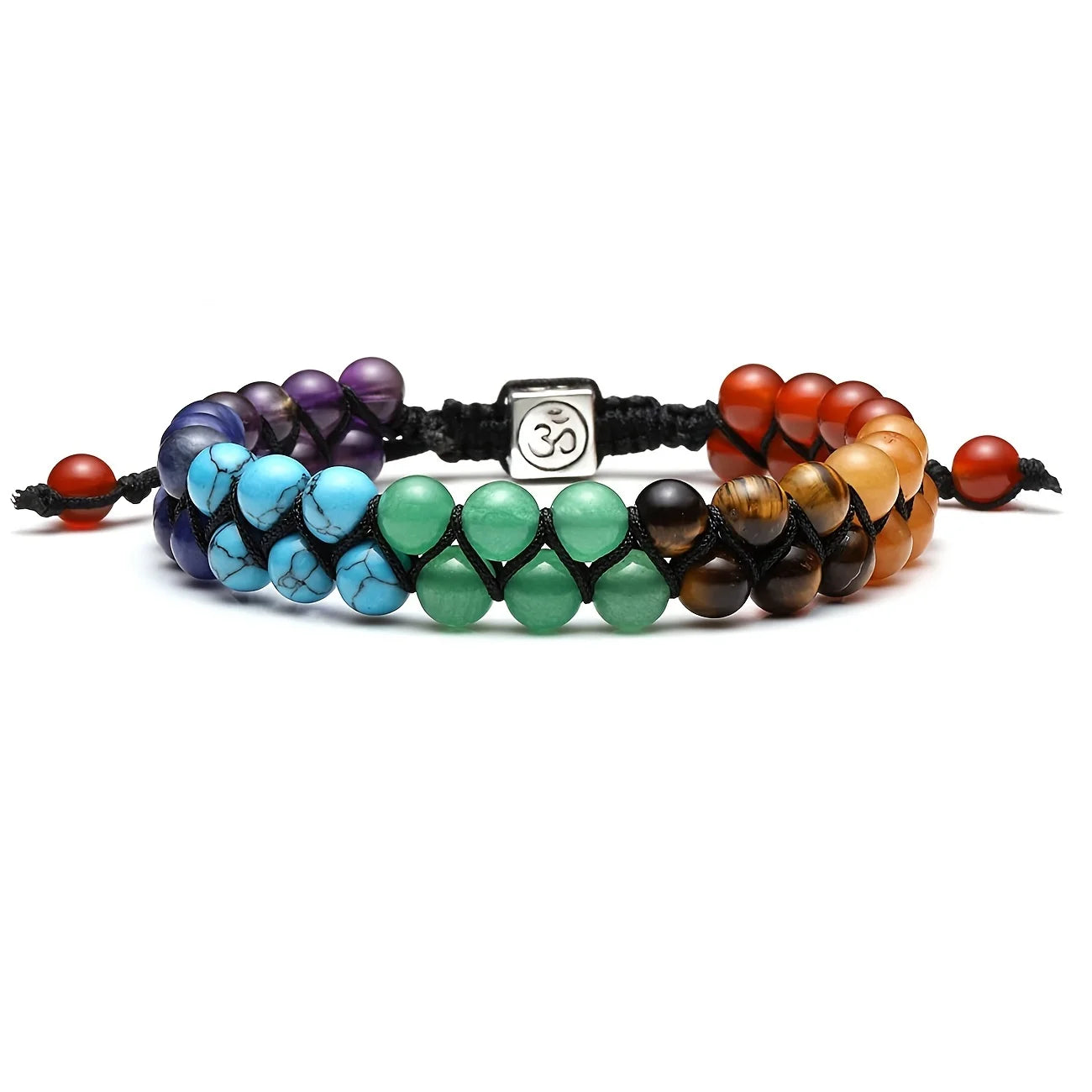 Top Plaza 7-Chakra-Behandlung Kristall-Armband Yoga Stein verstellbare Perlen Armband Meditation Entspannung Angst Damen-Armband