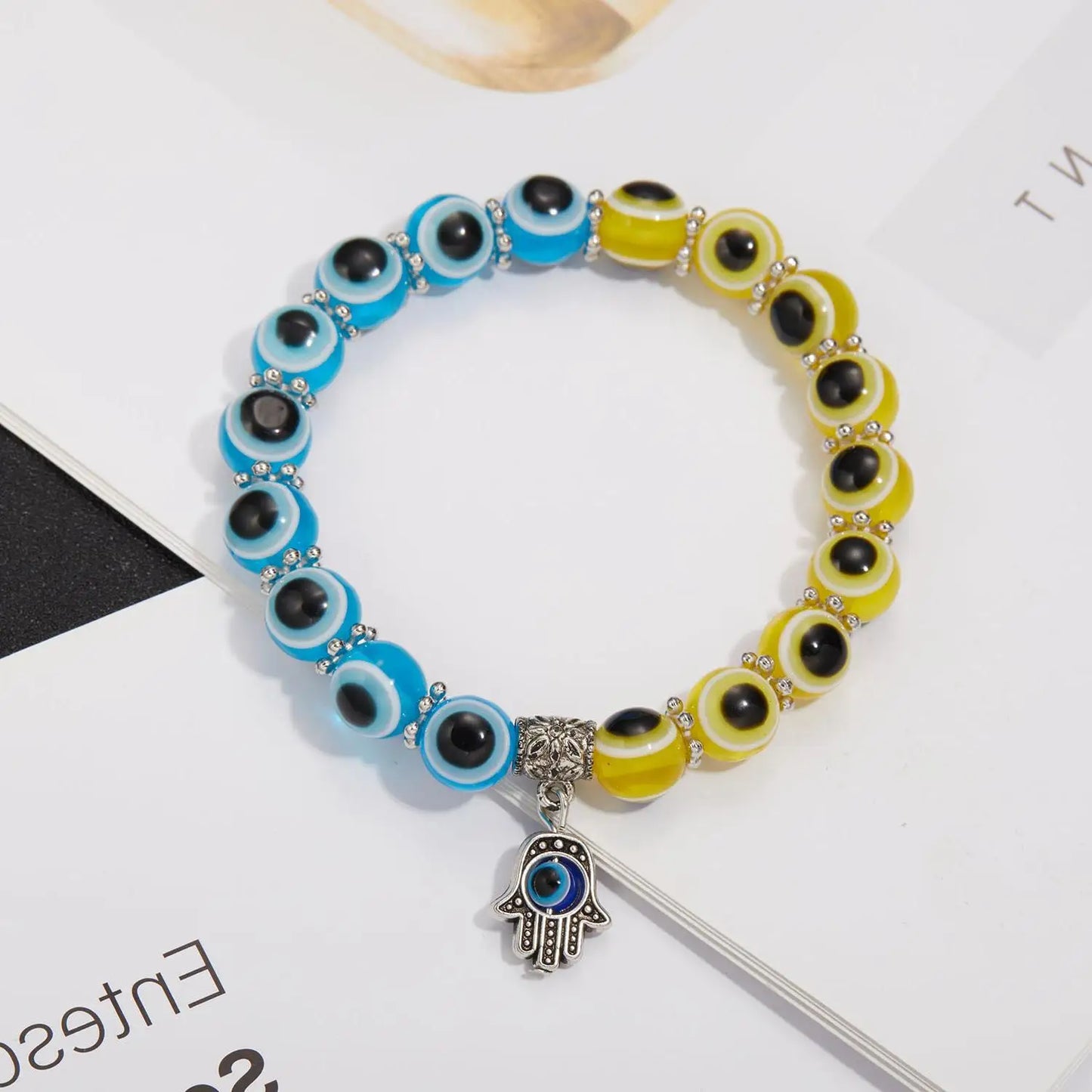 Türkische Lucky Evil Eye Armbänder für Damen und Herren, handgefertigtes Blue Eye Palm Armband, bringen Sie Glück, friedlicher Charm-Armband-Schmuck
