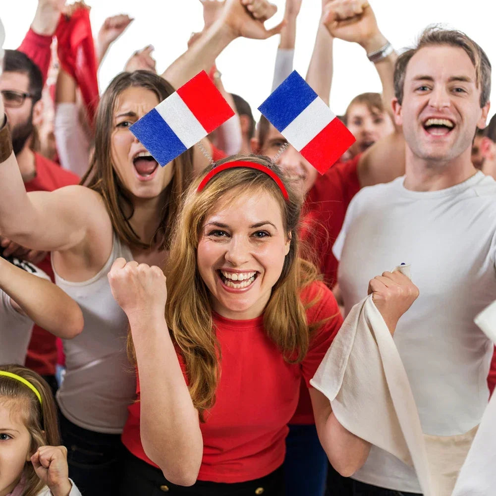 Haarreifen mit Frankreich-Flagge, Nationalflagge, Kopfschmuck, Cheerleading-Flagge, Kopfbedeckung, Sport, Wettbewerb, Stirnband, Wettbewerbszubehör