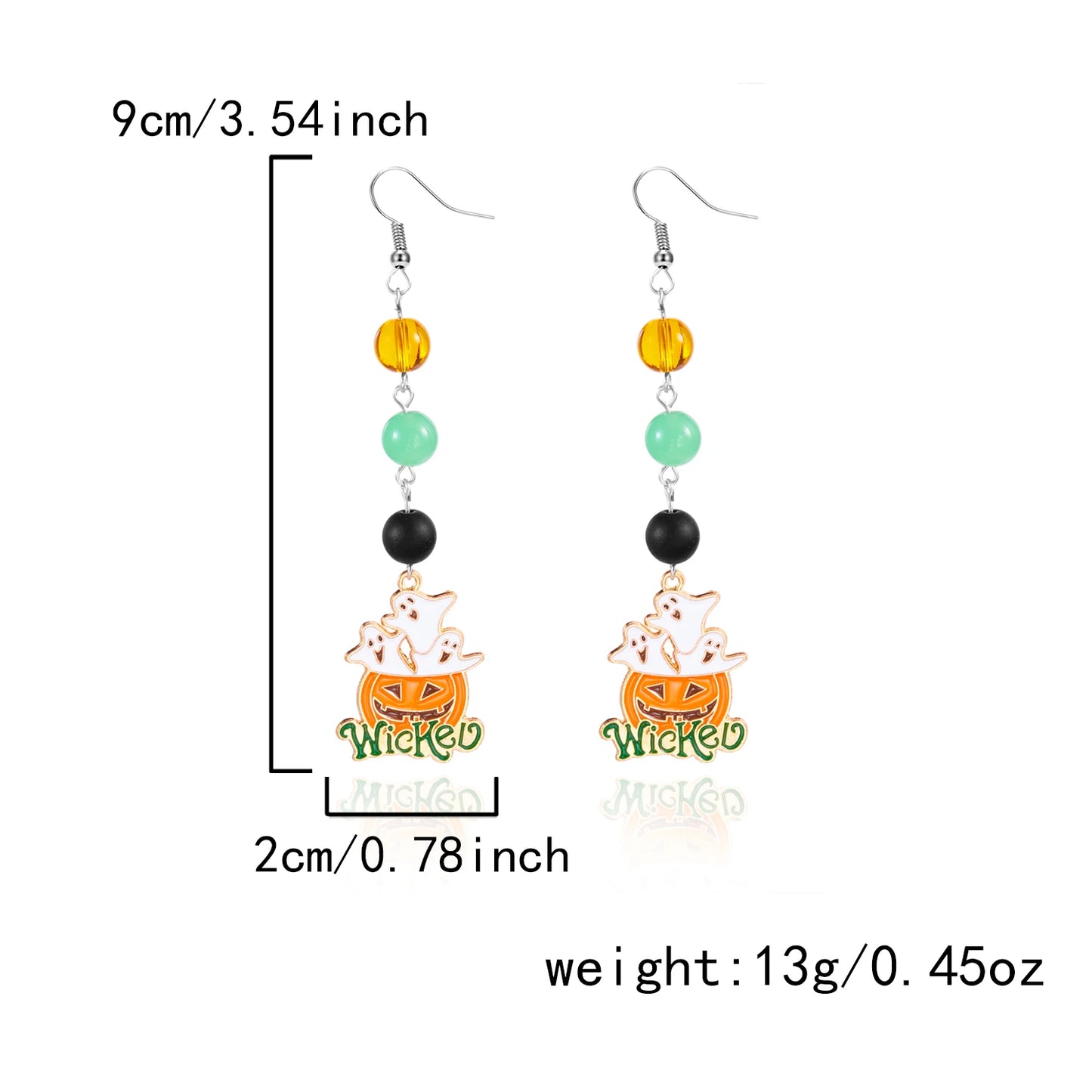Halloween Niedliche Kürbis Geist Kristall Zirkon Baumeln Ohrringe für Frauen Lange Quaste Tropft Ohrring Halloween Party Schmuck