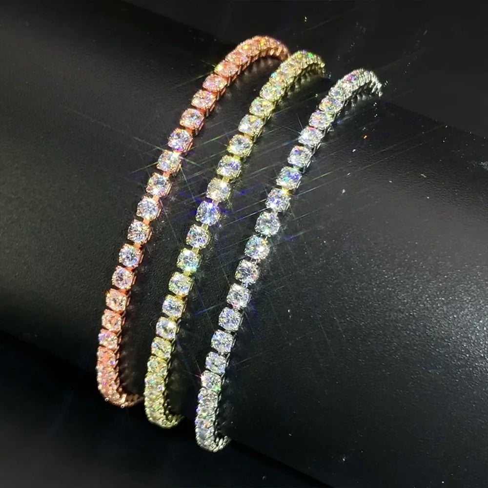 Mode Multicolor Tennis Armband für Frauen 2,5mm Zirkonia Charme Designer Tennis Kette Männer Armband Hochzeit Schmuck KC128