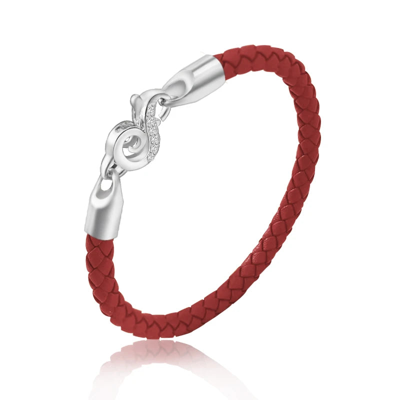 Neue 100% S925 Sterling Silber Haken Armband für Frauen Echtes Geflochtenes Leder Armband Weibliche Mode Schmuck Weihnachten Geschenke