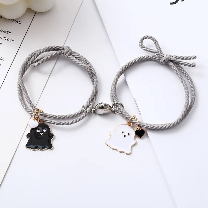 2 Teile/satz Geist Geflochtenes Armband für Liebhaber Fern Romantische Herz Magnet Paar Armbänder Freundschaft Mode Schmuck Geschenk