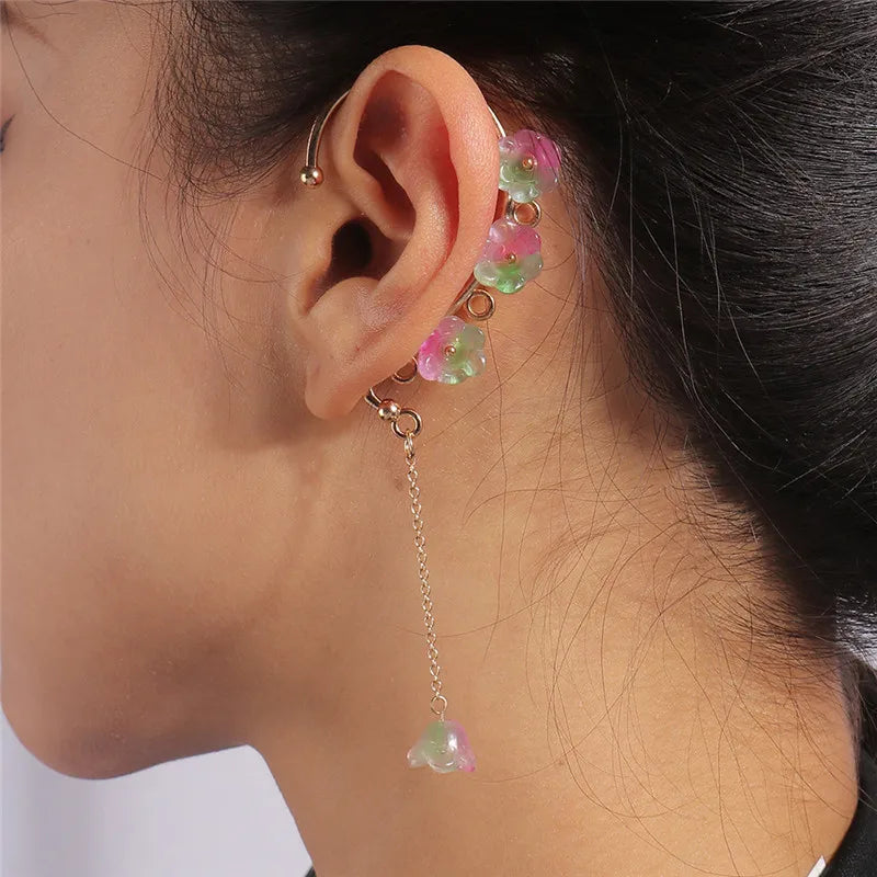 Aihua Neue Mode Gold Farbe Conch Shell Clip Ohrringe Für Frauen Einfache Gefälschte Knorpel Lange Quaste Ohr Manschette Schmuck Geschenke