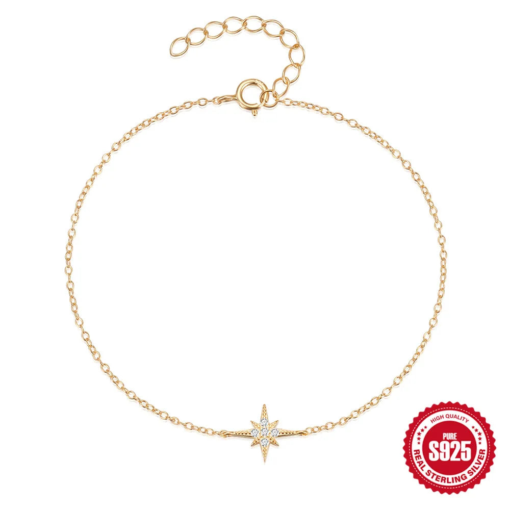 CANNER Europäischen Amerikanischen Stil Achtzackigen Stern Zirkon Armband S925 Sterling Silber Persönlichkeit Einfache Vielseitige Armband