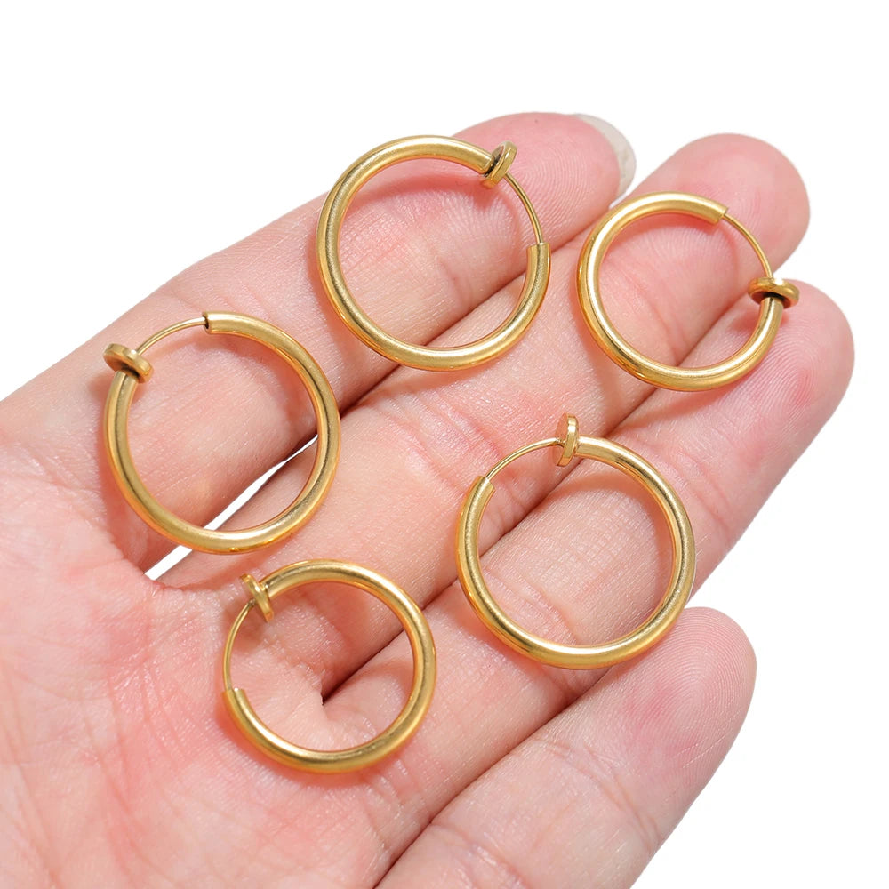 10 Stück 304 Edelstahl 2 mm Draht Ohrclips gefälschte Creolen für Frauen ohne Ohrlöcher Clip DIY Schmuckherstellung Zubehör