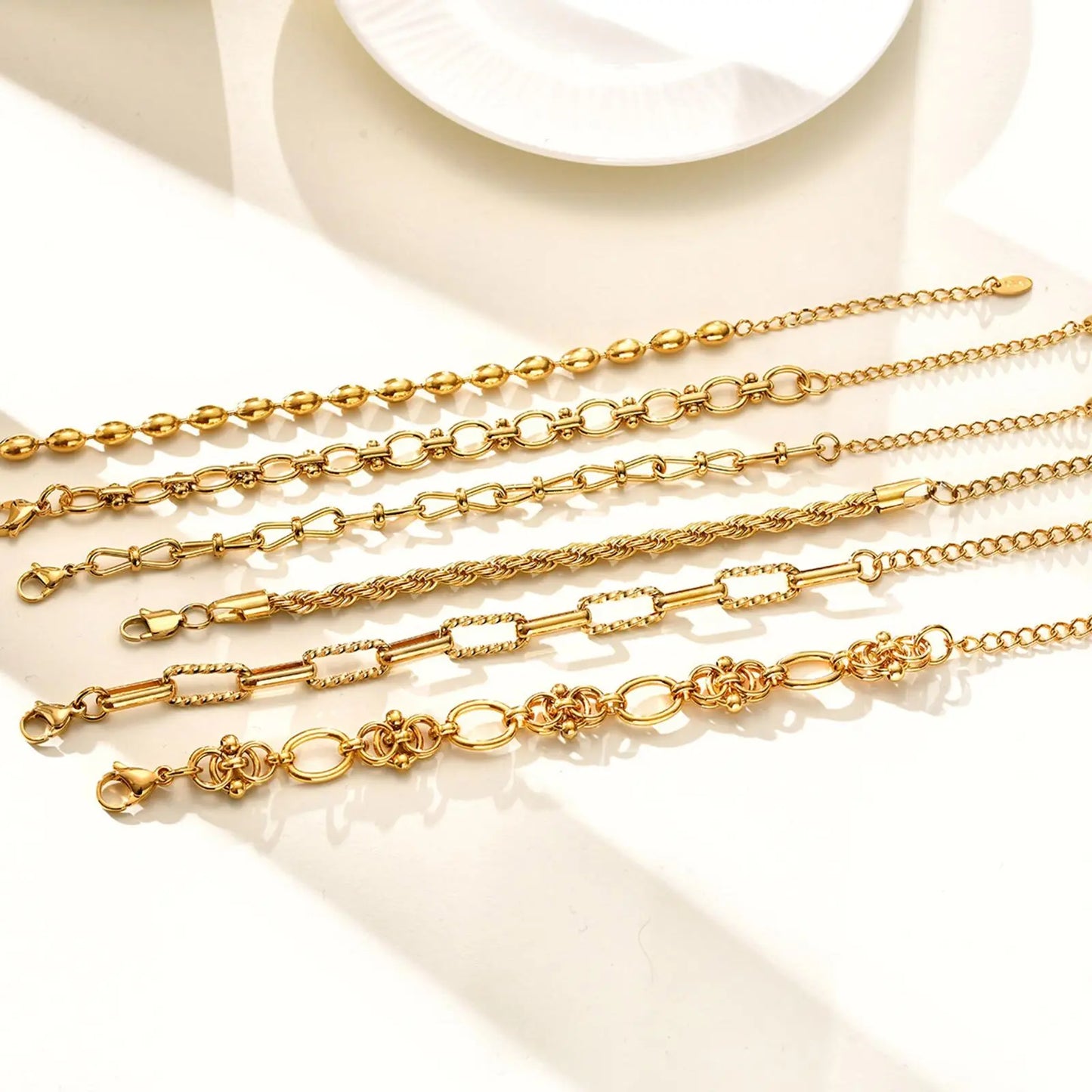 Miami Cuban Link Chain Armband für Damen, Edelstahl, goldfarben, verstellbar, minimalistische Armbänder, Schmuck, Geschenke