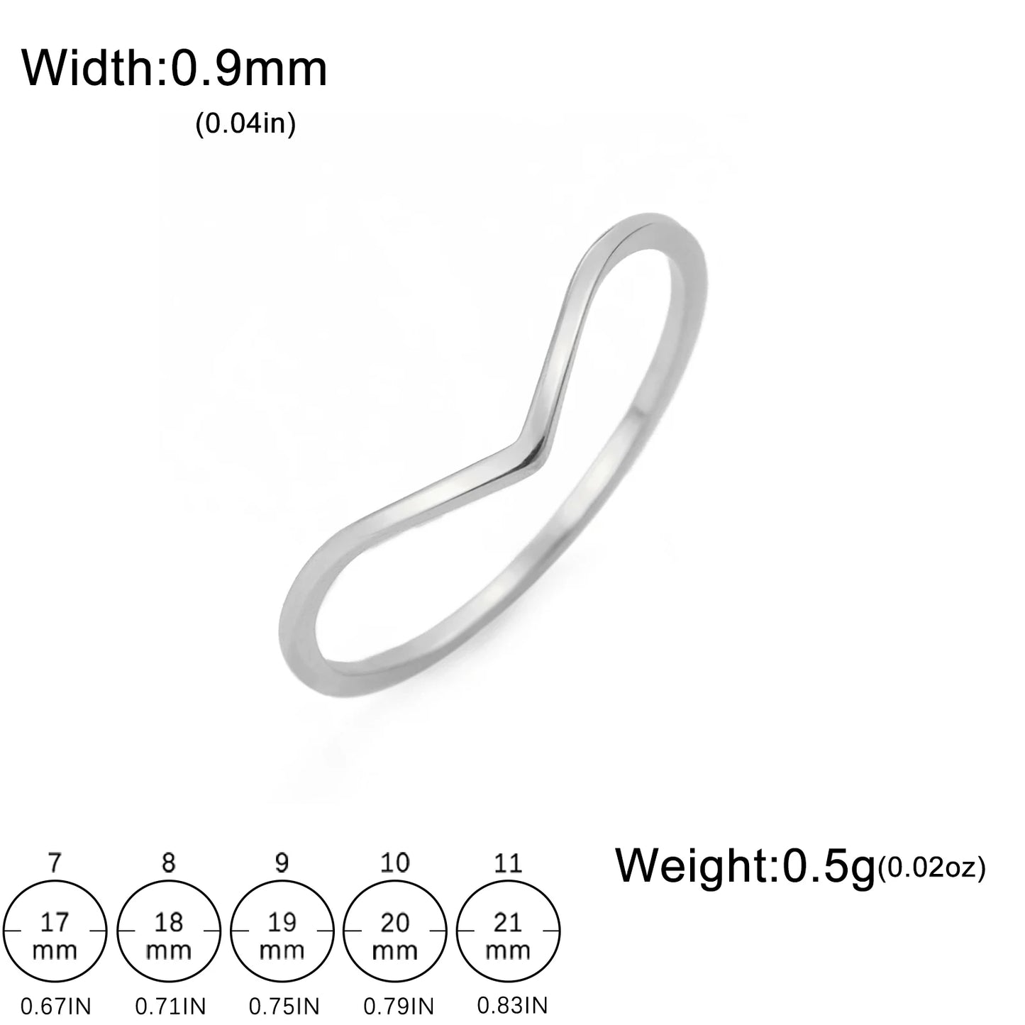 Lucktune Mode Einfacher Wellenring Edelstahl Damen Geometrische Linie Fingerringe Hochzeit Schmuck Geschenk für Liebhaber Paar Neu