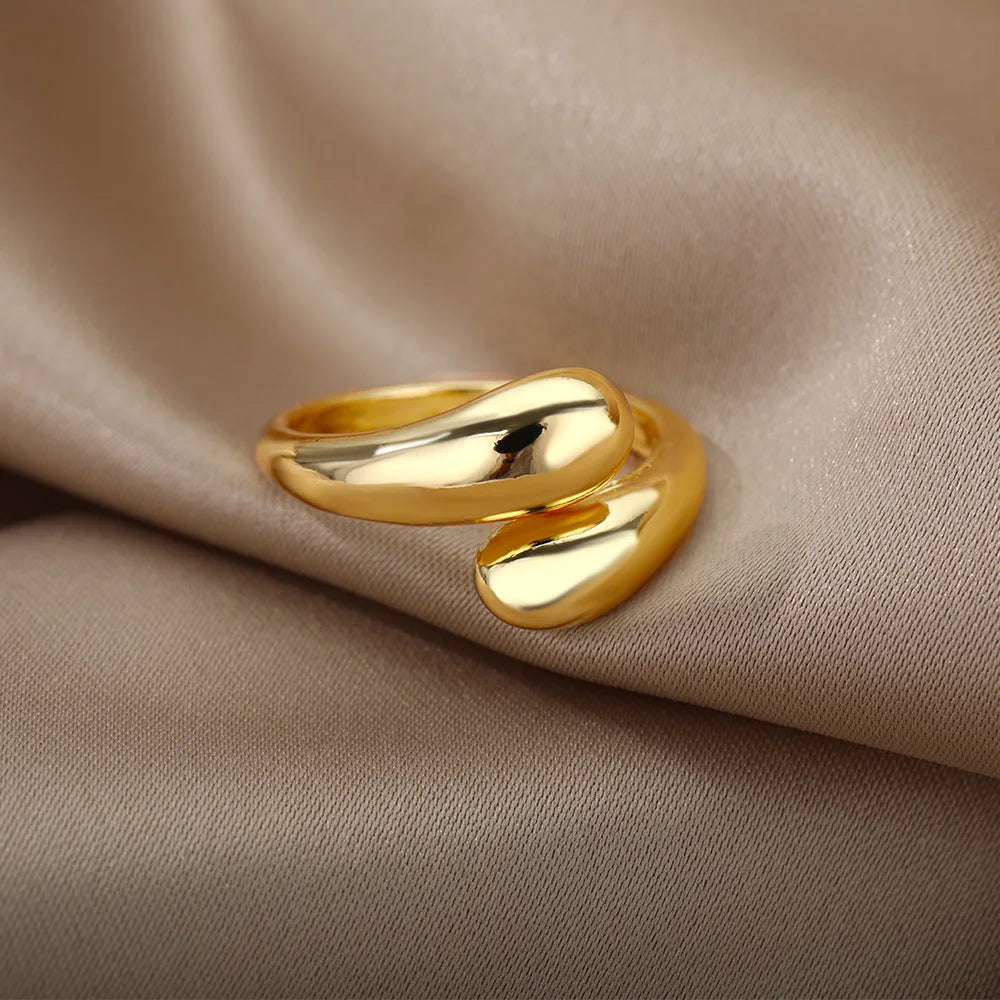 Edelstahlringe für Frauen 2024, Trend, neu in Goldfarbe, Ring für Damen, Hochzeitspaar, Schmuck, kostenloser Versand, Artikel anillos mujer