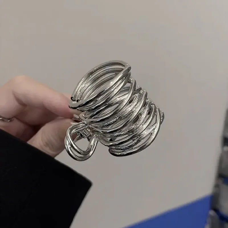 Mode Unregelmäßige Metall Haar Krallen Rutschfeste Haarnadeln Für Frauen Mädchen Hohe Pferdeschwanz Halter Haar Zubehör Clip Haar Grip Kopfbedeckungen