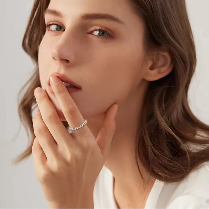 TEN CARATS 1CT-2CTGRA zertifizierter Moissanit-Ehering für Damen, S925-Sterlingsilber, Verlobungsmode, klassischer Schmuck